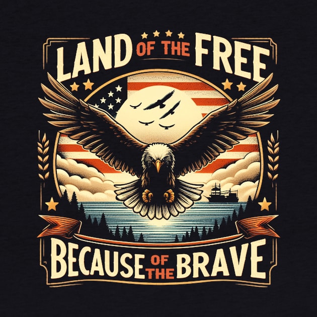 Land of the Free Because of the Brave, representing the sacrifices made by brave servicemen and women,Memorial Day. by cyryley